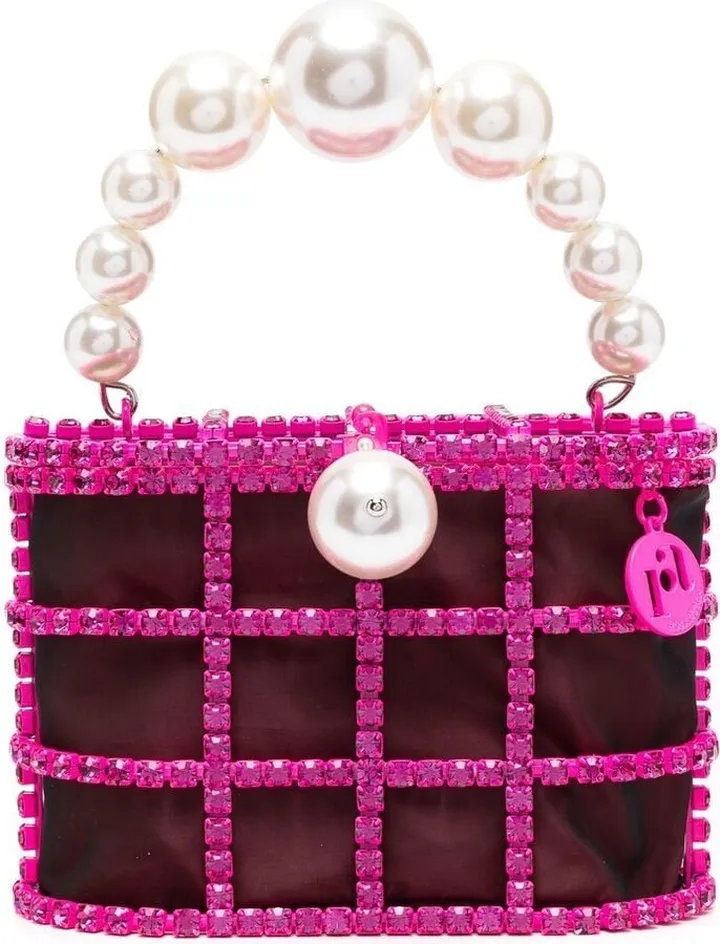 Pearl Detail Caged Bag