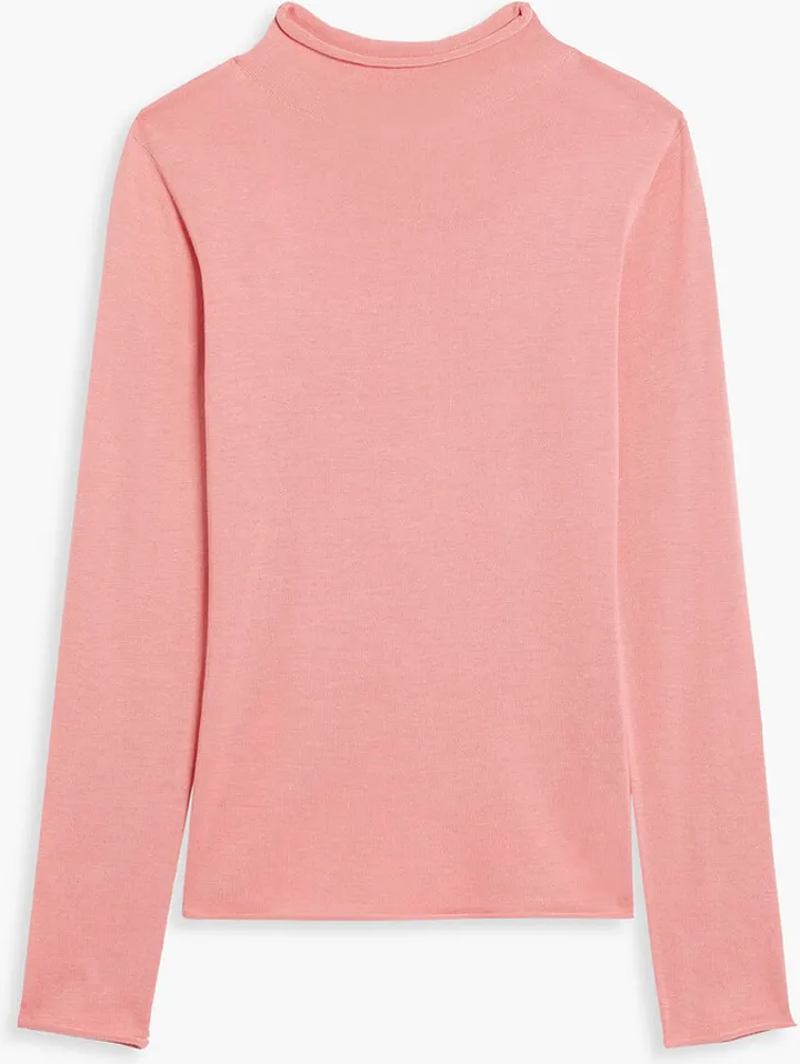Silk and cotton-blend turtleneck sweater