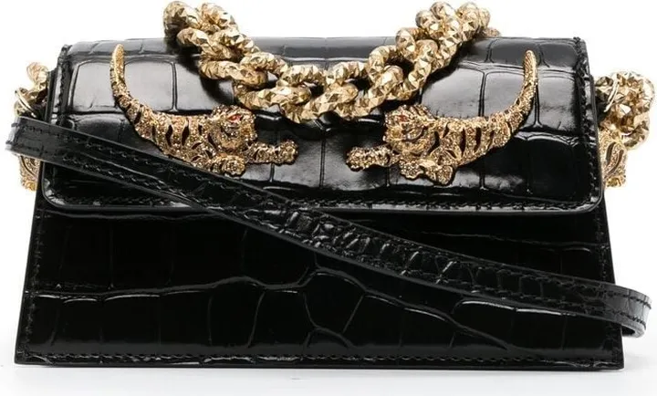 Embellished Tiger-Motif Shoulder Bag