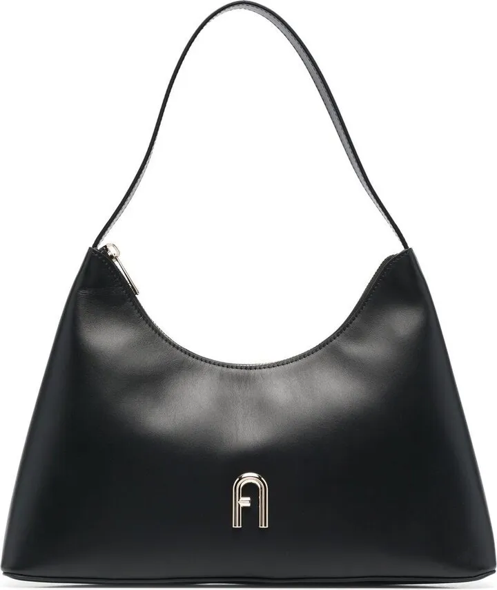 Logo-Plaque Leather Shoulder Bag