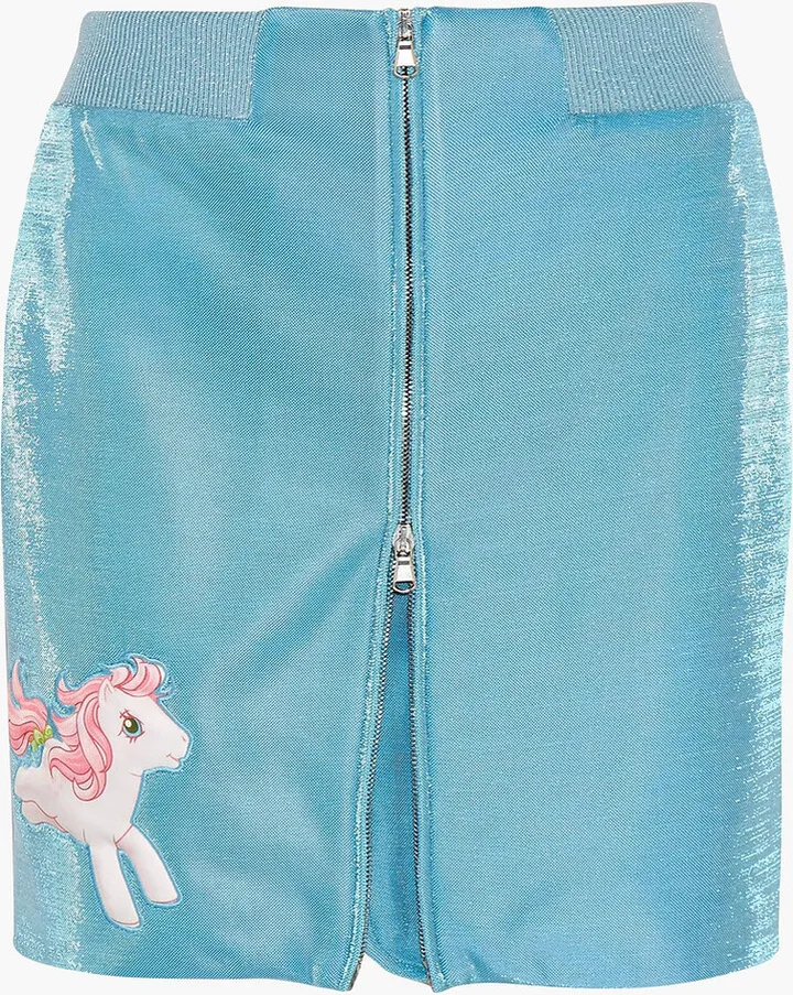 + My Little Pony appliquéd Lurex mini skirt
