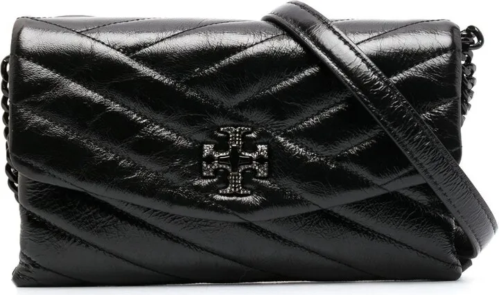 Black Kira Leather Shoulder Bag