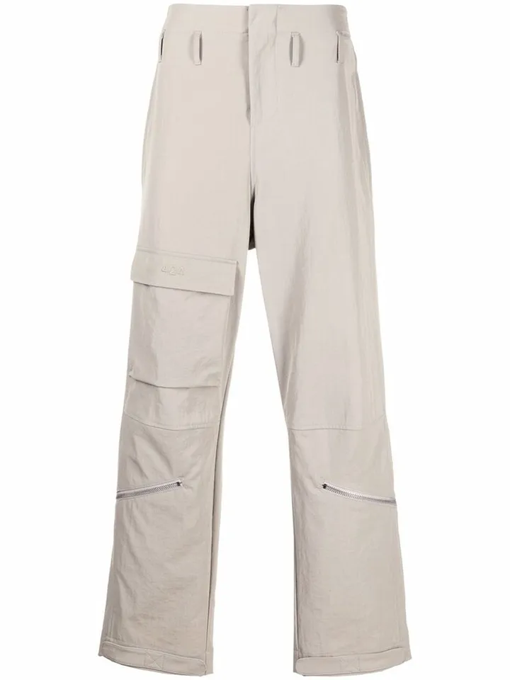 Multi-Pocket Straight-Leg Trousers