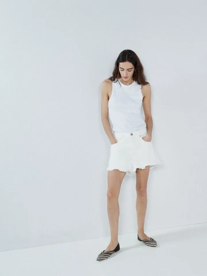 Tahiti Frayed-hem Organic Cotton Denim Shorts