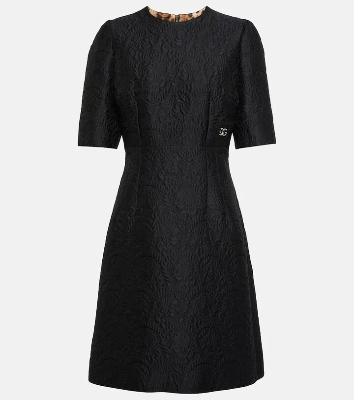 Floral jacquard midi dress