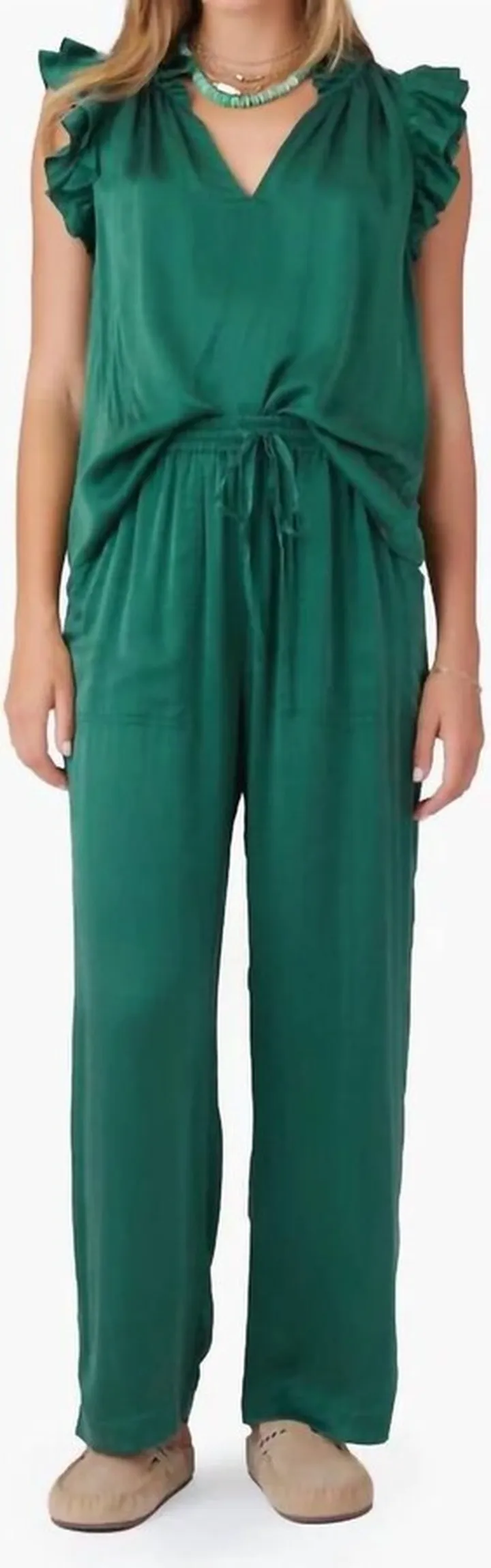 Luca Pant in Mint Garnet