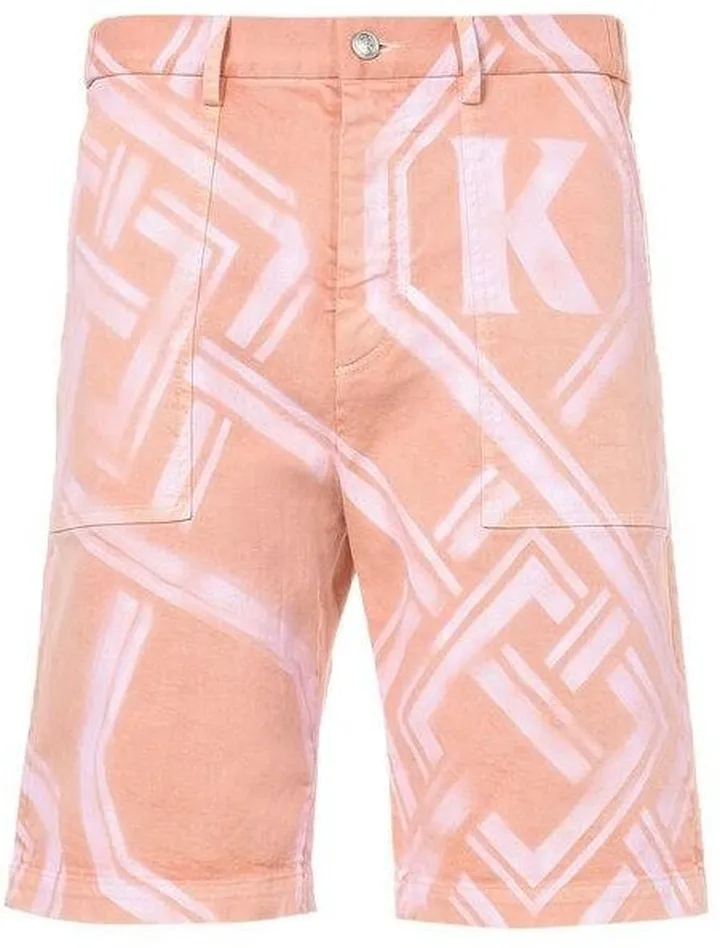 Koché Denim Spray Worker Shorts