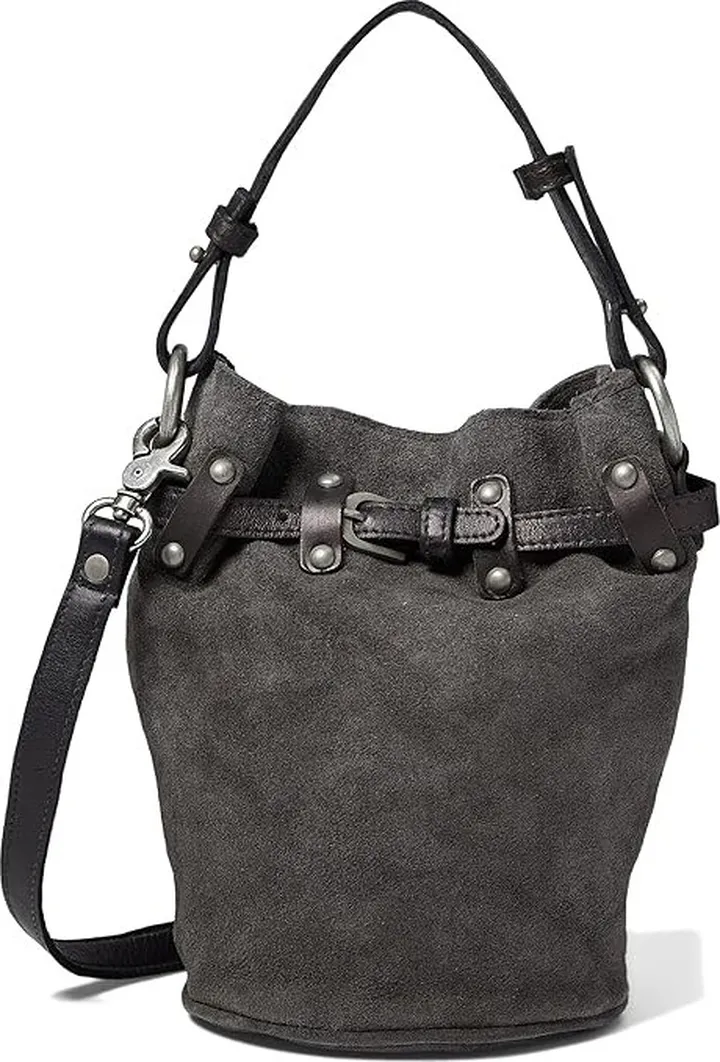 Free People Soren Suede Bucket (Soot Black) Handbags