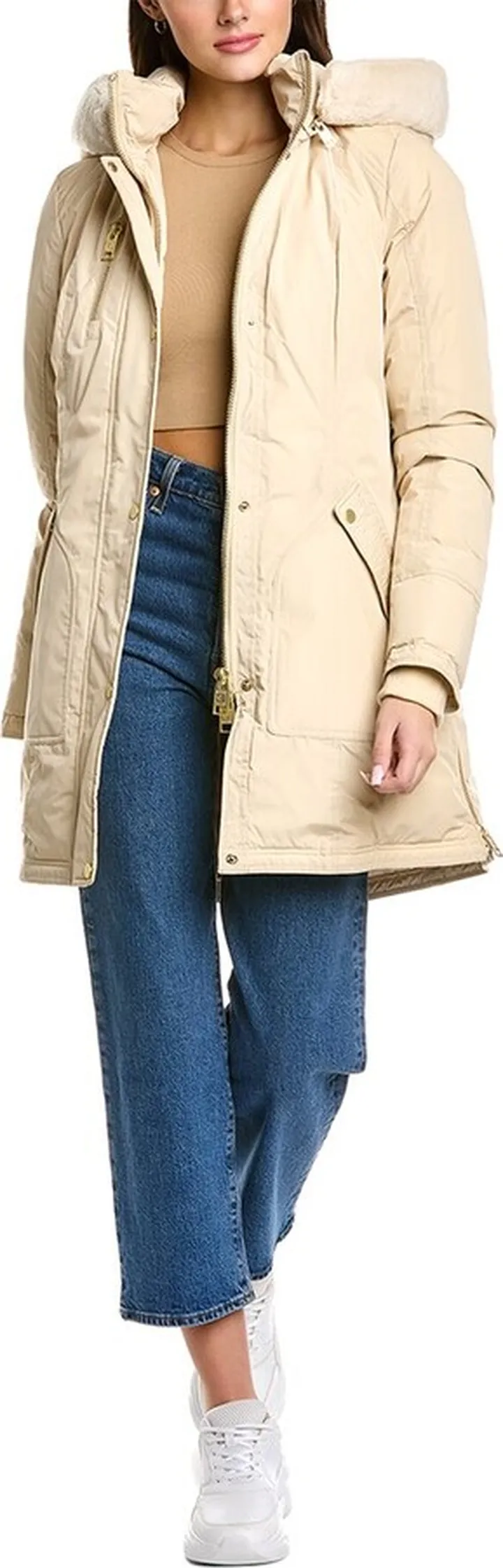 Nb Series By Nicole Benisti Claremont Leather-Trim Down Coat
