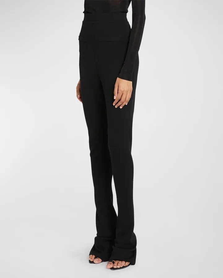Flare Leggings with Faux Pockets