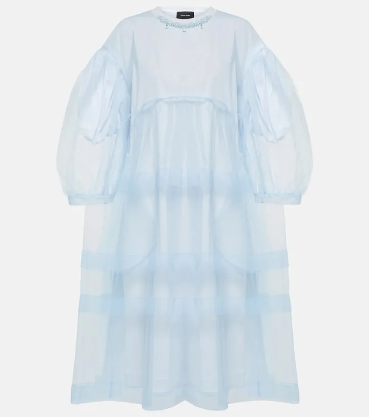 Tulle-overlay minidress