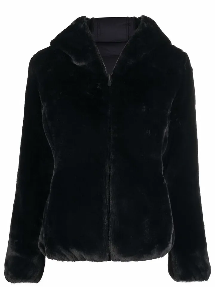 Hooded Faux-Fur Jacket