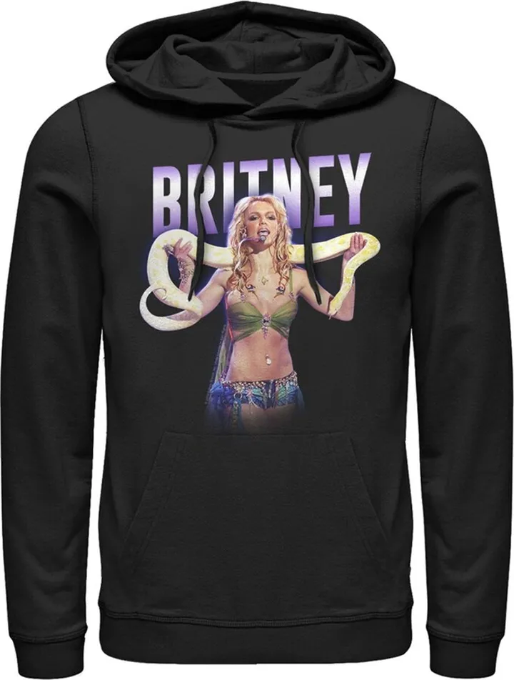 Men's Britney Spears Slave 4 U Python Pull Over Hoodie - Black - 2X Large