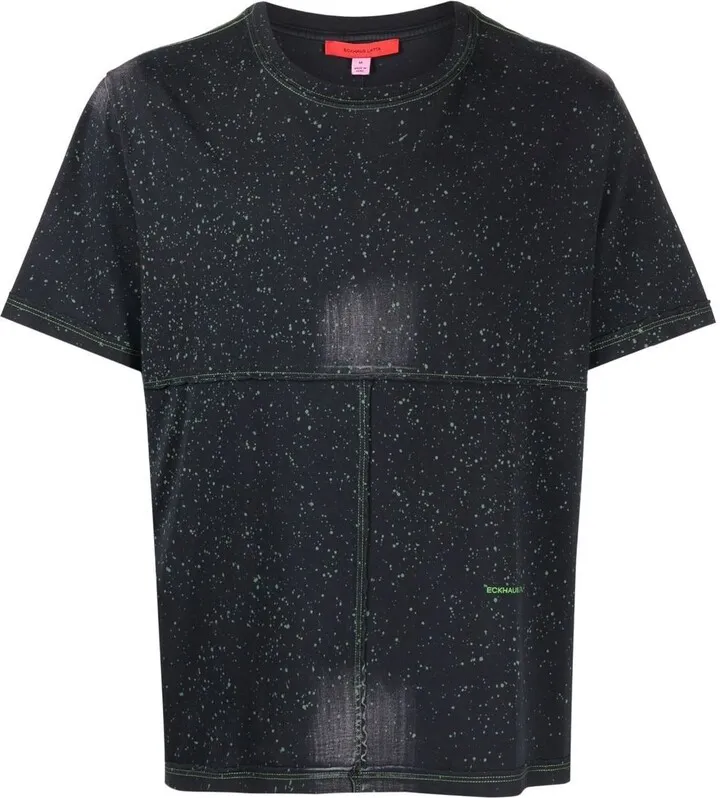 paint-splatter cotton T-shirt