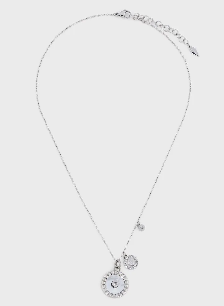 Necklace With Mother Of Pearl Inlay & Crystal