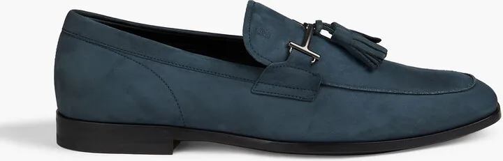 Double T tasseled suede loafers