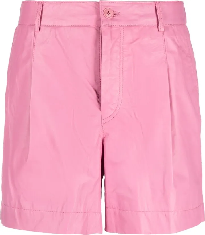 High-Waist Leather Shorts