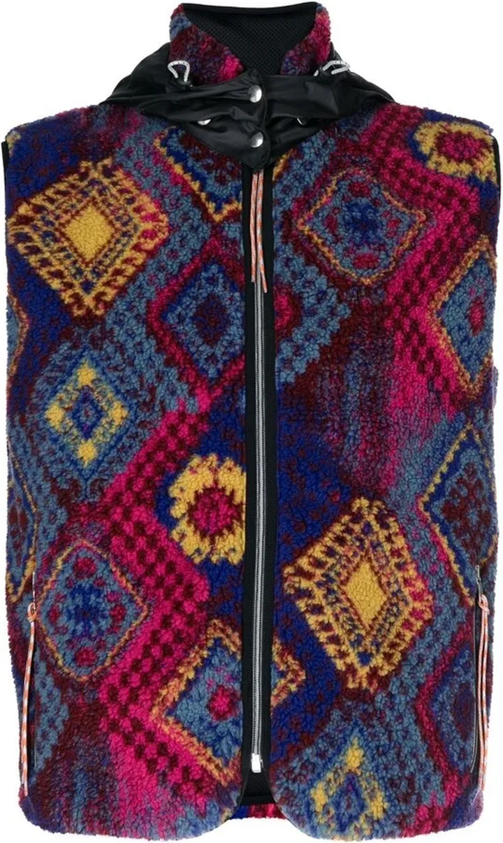 Diamond-Print Fleece Gilet