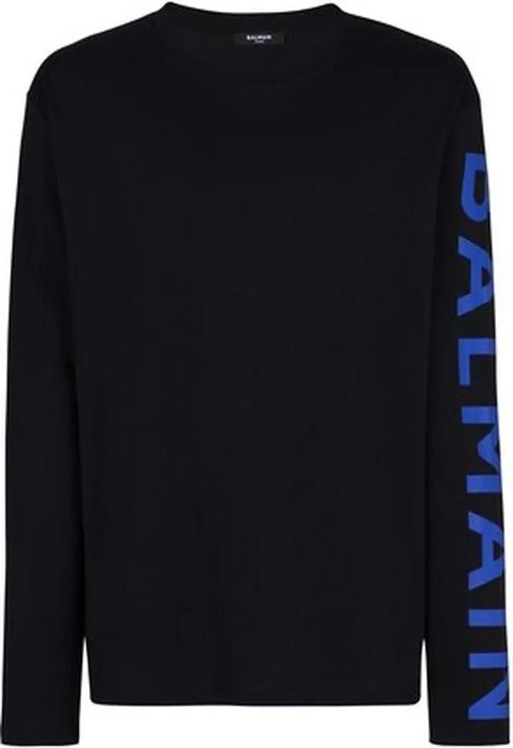 Eco-responsible cotton T-shirt with Balmain logo print