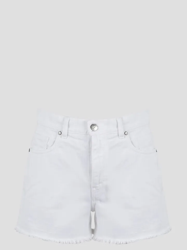 P. A. R. O. S. H. military green cotton denim shorts.