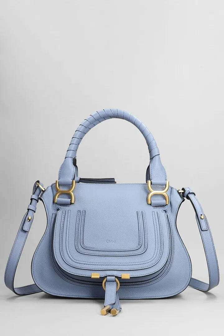 Shoulder Bag In Blue Leather