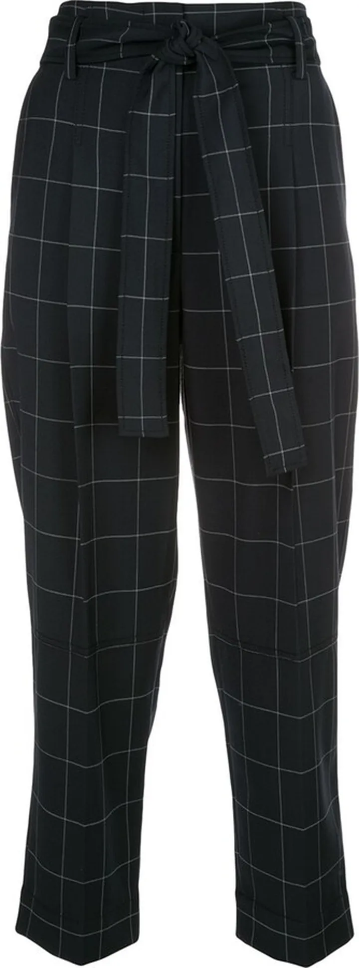 Check Print Cropped Trousers