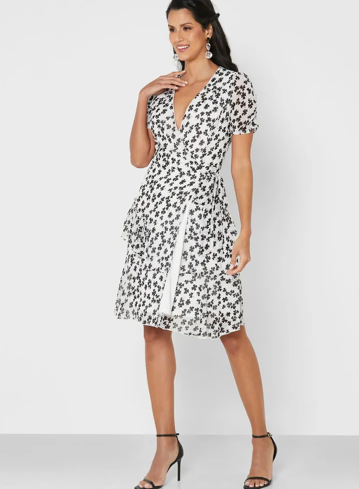 Printed Wrap Dress