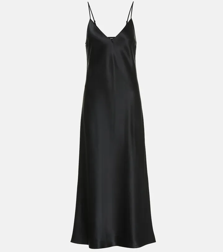 Clea silk satin slip dress
