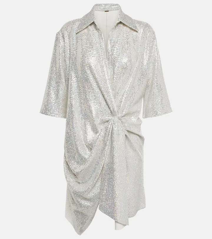 Sequined gathered minidress