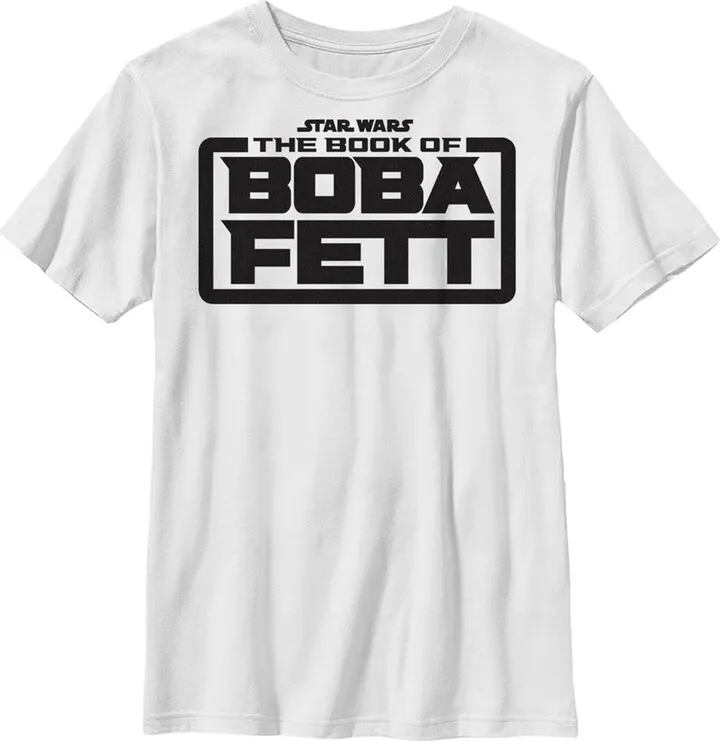 Boy's Star Wars: The Book of Boba Fett Black Logo T-Shirt - White - X Small