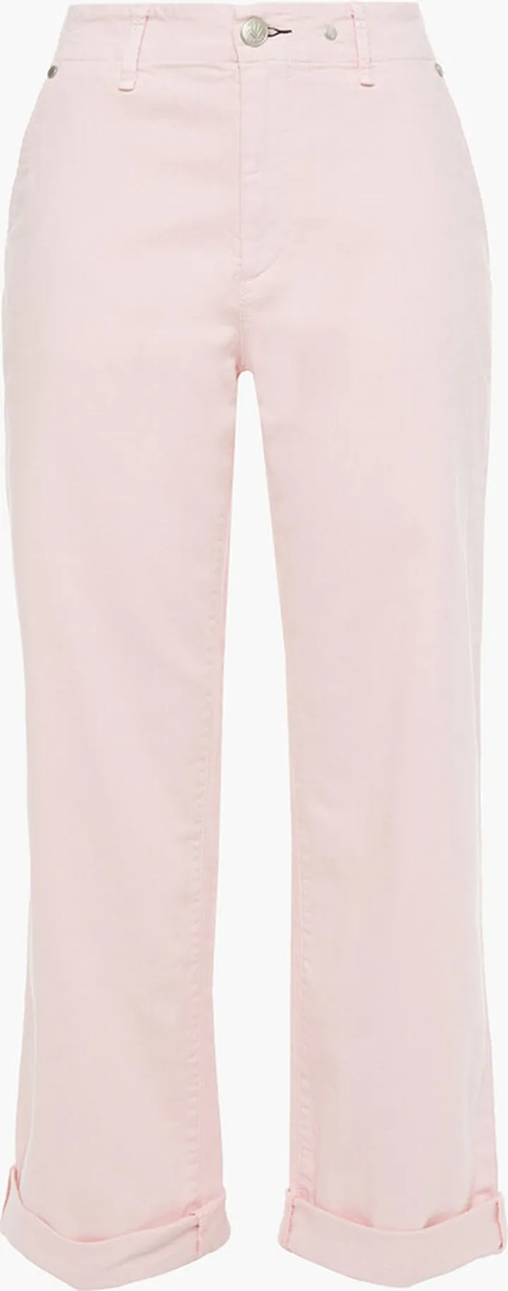 Cropped cotton-blend twill straight-leg pants