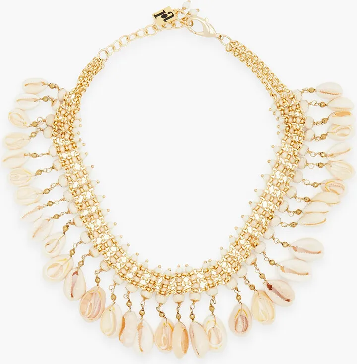 Gold-tone shell choker