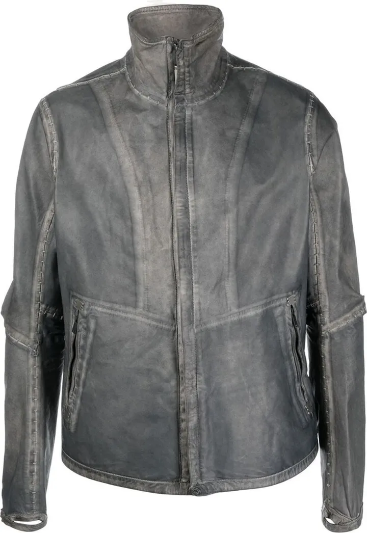 Fumiste high-neck leather jacket