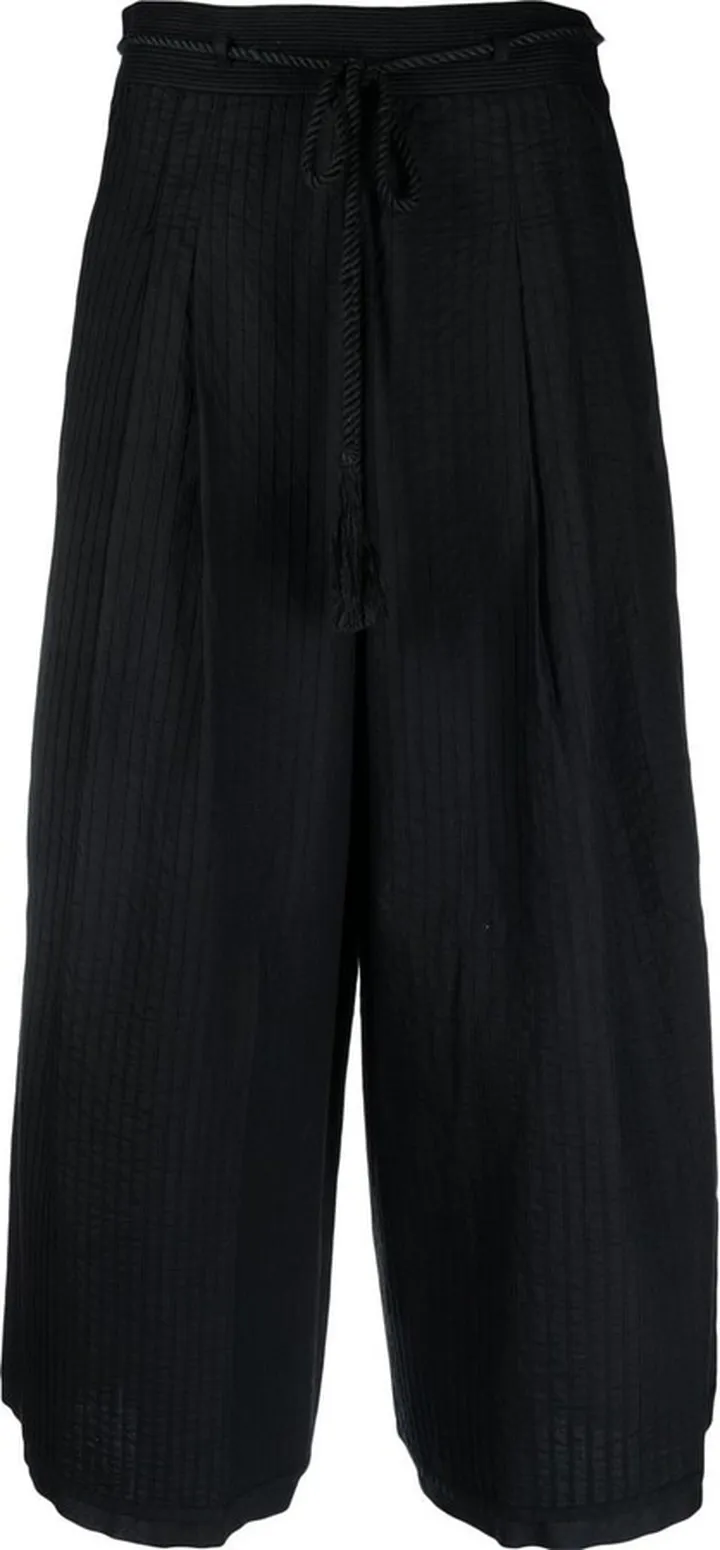 Wide-Leg Cropped Trousers