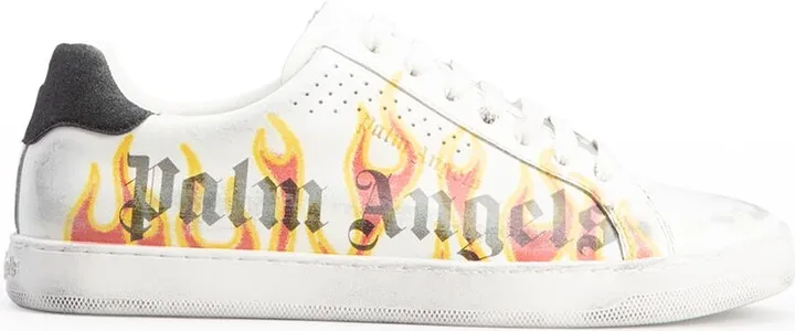 Men's Palm 1 Sprayprint Leather Low-Top Sneakers