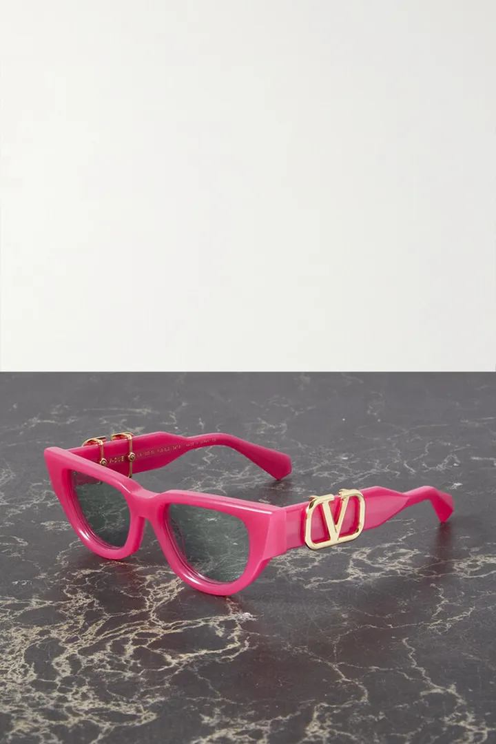 Valentino Garavani - Cat-eye Acetate Sunglasses - Pink