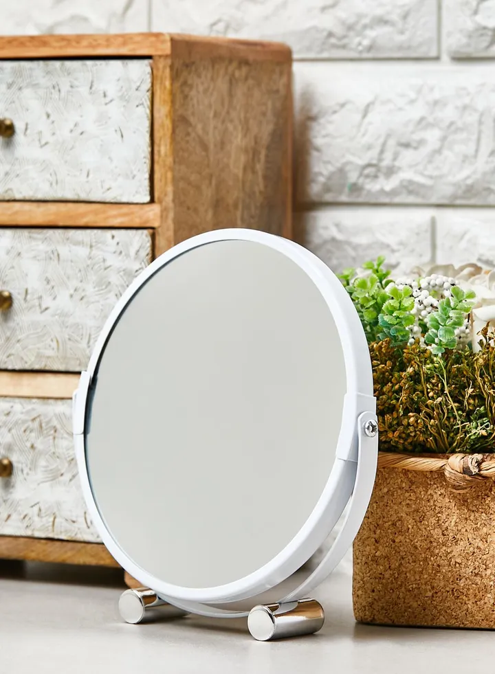 White Metal Face Mirror