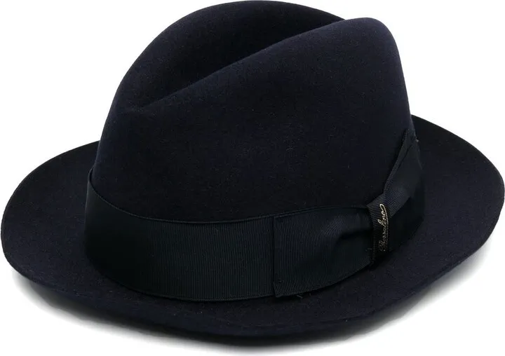 Felt Ribbon-Trim Fedora Hat