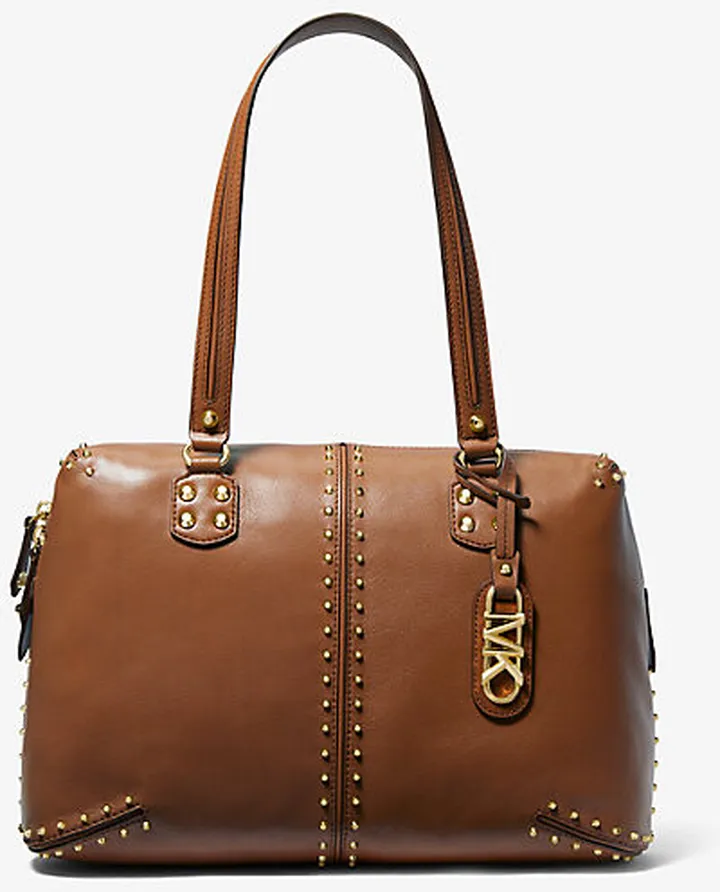 Astor Large Studded Leather Tote Bag