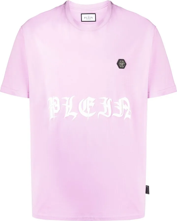 Gothic-Print Logo Cotton T-Shirt