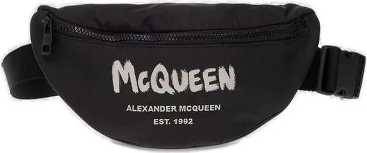 Alexander McQueen Logo Printed Zipped Belt Bag