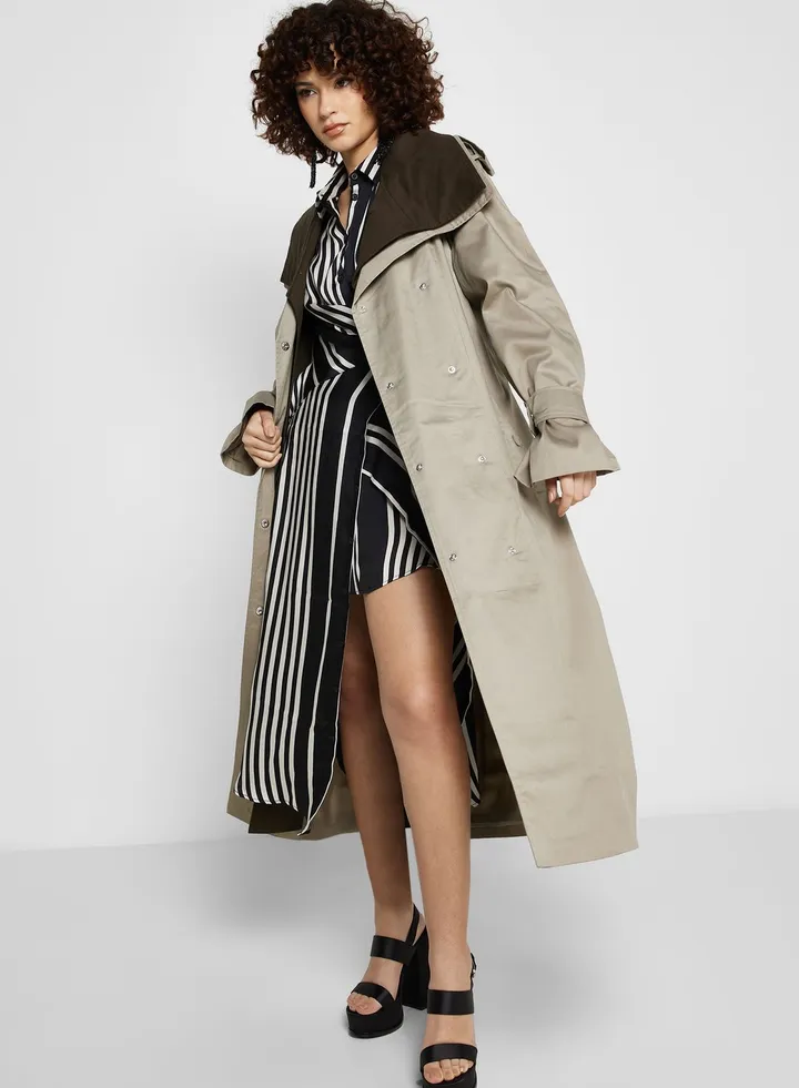 Pocket Detail Longline Coat