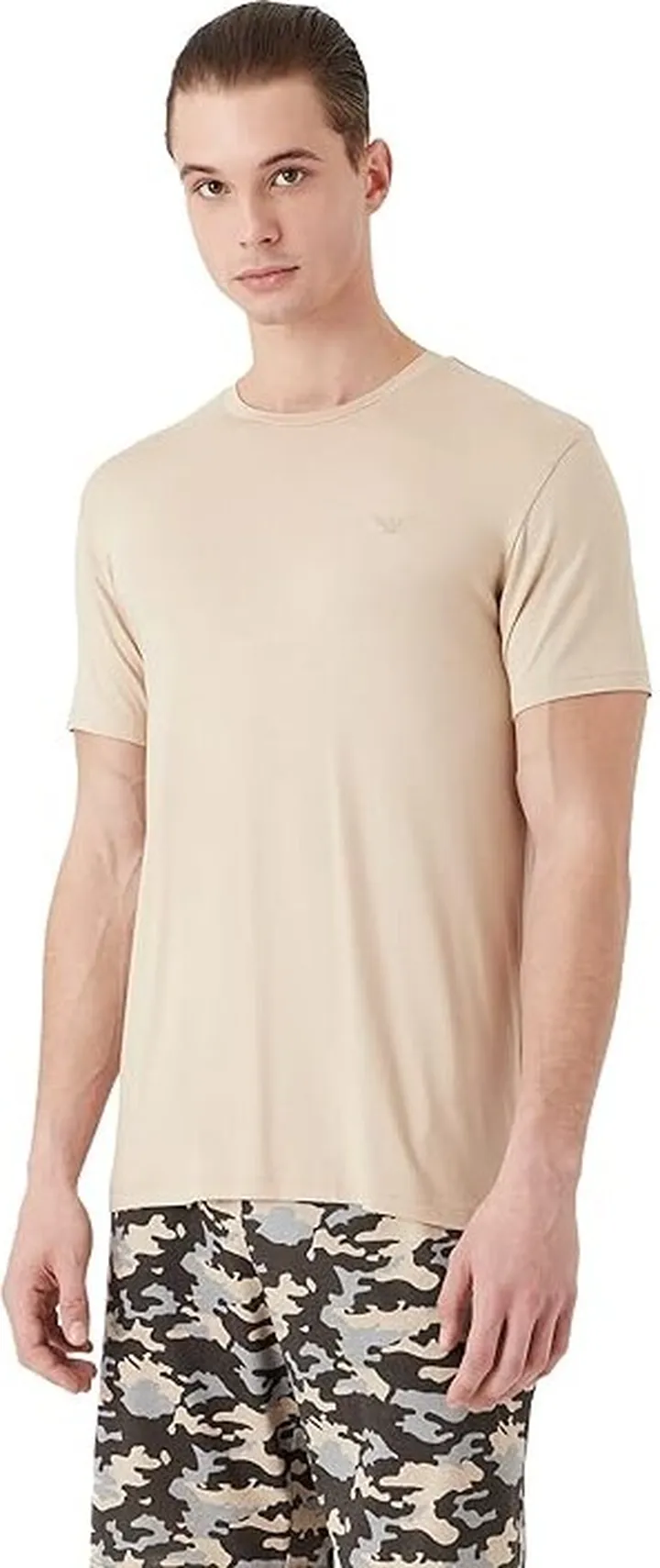 Emporio Armani Deluxe Viscose T-Shirt (Sand) Men's Clothing