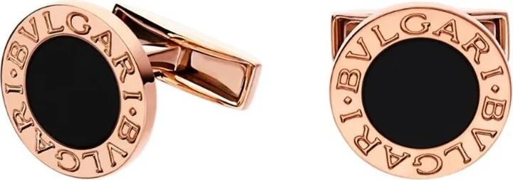 Bvlgari Rose Gold And Onyx Bvlgari Bvlgari Cufflinks