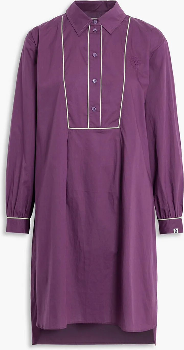 Ebenezer embroidered cotton-broadcloth nightshirt