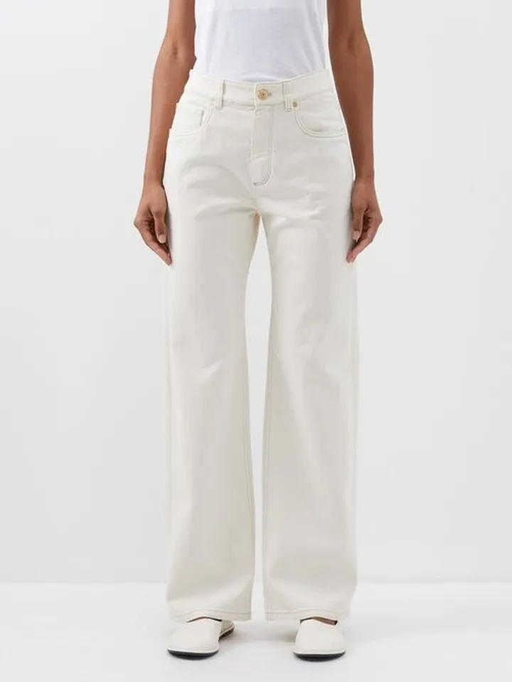 Wide-leg Cotton-blend Jeans