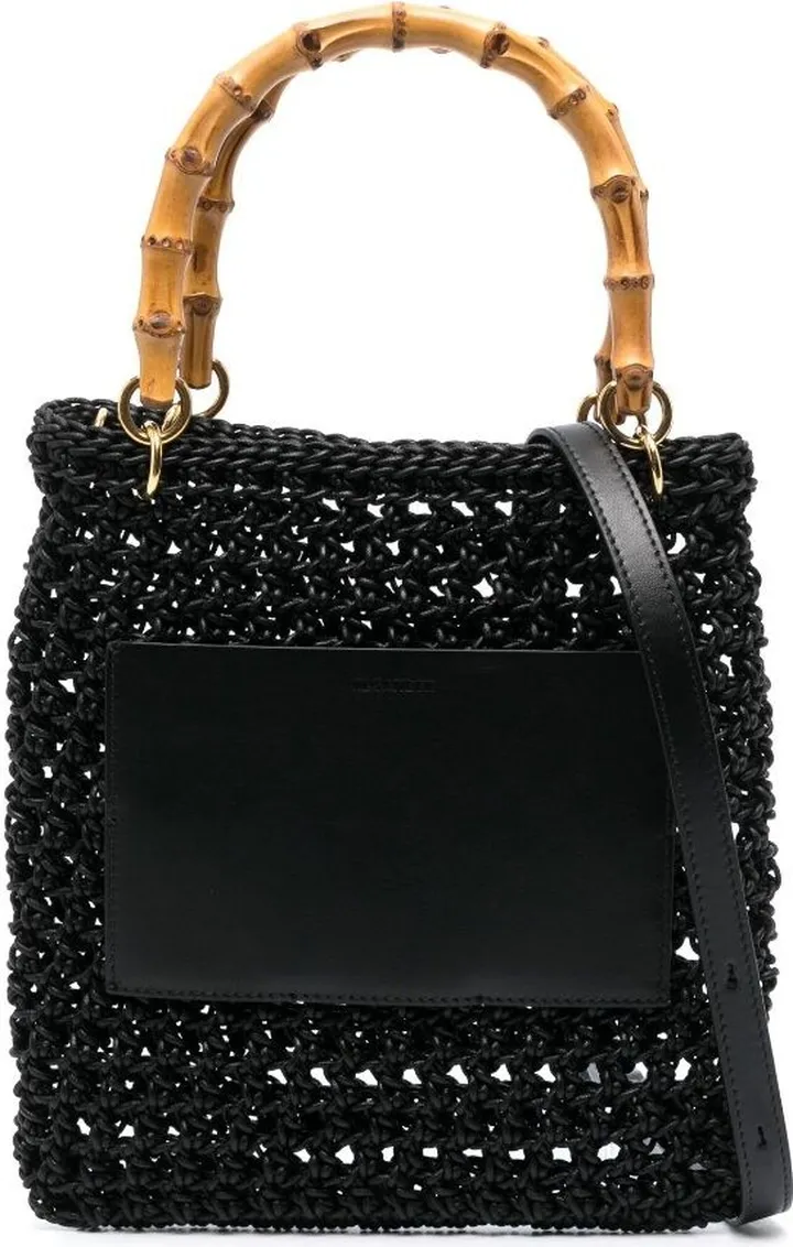 Black Macramé Tote Bag