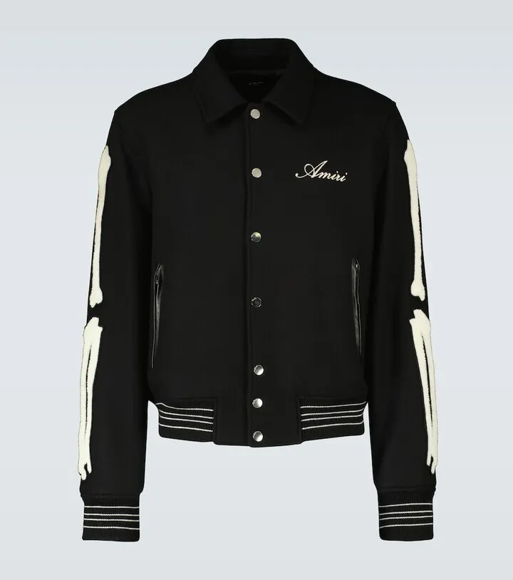 Bones wool-blend varsity jacket