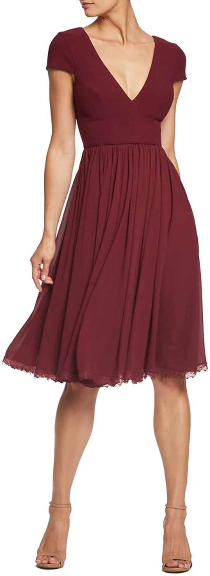 Corey Chiffon Fit & Flare Cocktail Dress