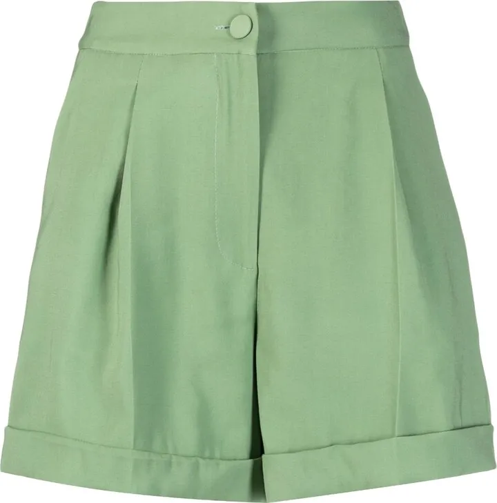 High-Waisted Pressed-Crease Shorts